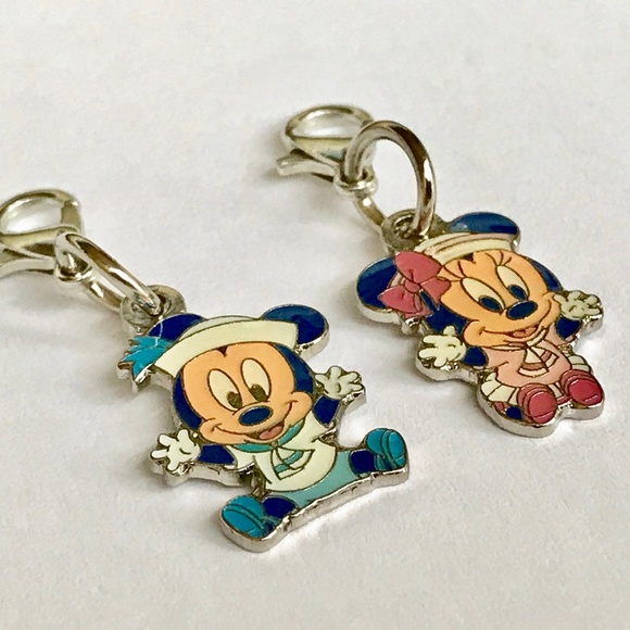 Disney Babies Nautical Mickey Minnie Mouse Charm DCL Cruise Nautical Zipper Pull - Picture 2 of 8